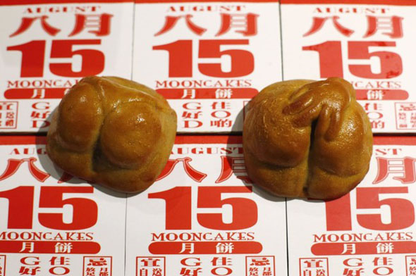 Buttock-shaped moon cakes sold ahead of the Mid-Autumn festival in Singapore