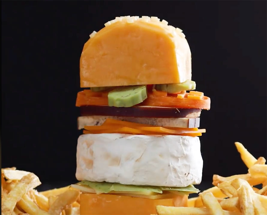 The Cheeseburger Made Entirely of Cheese | Foodiggity